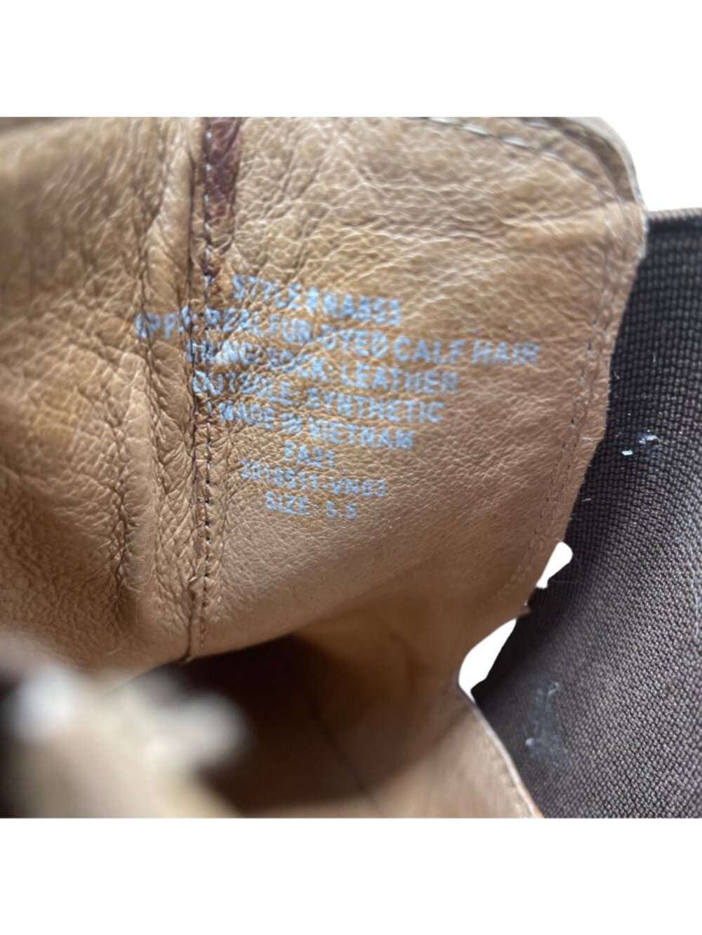 Madewell Women's Brown Calf Hair Chelsea Boots Animal Print Leather Size 8.5 - Picture 6 of 9